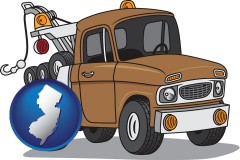 new-jersey map icon and an automobile tow truck